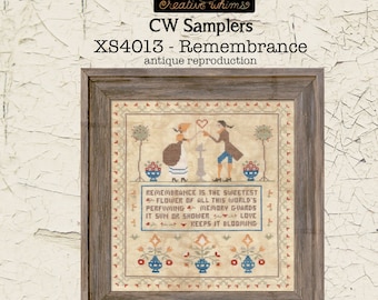 XS4013 Remembrance| Antique Reproduction | cross stitch | needlework | Sampler Book