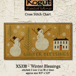 Cross Stitch Chart| Needlework | DIY | Crafts | Primitive | Winter Blessings | XS338