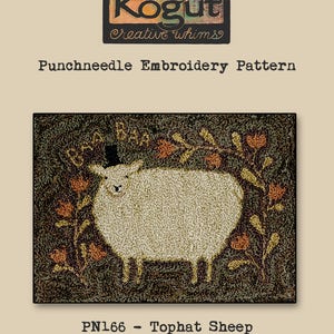 Punchneedle | Teresa Kogut | Pattern | Needlwork | DIY | Crafts | Tophat Sheep | PN166