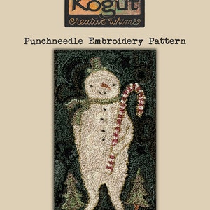 Punchneedle | Teresa Kogut | Pattern | Needlwork | DIY | Crafts | Candy Cane  Snowman | PN119