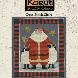 Santa | Christmas | Primitive | Cross Stitch Chart | Downloadable PDF | EPattern | Needlework | DIY | Crafts | Patriotic Santa | XS042