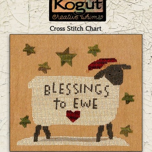 Sheep | Cross Stitch Chart | Downloadable PDF | EPattern | Needlework | DIY | Crafts | Blessings to Ewe | XS080