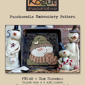 Punchneedle | Teresa Kogut | Pattern | Needlwork | DIY | Crafts | Sam Snowman | PN140