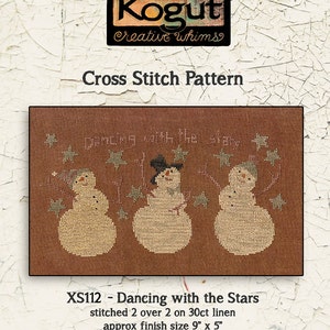 Snowmen | Primitive | Cross Stitch Chart | Needlework | DIY | Crafts | Dancin with the Stars | XS112