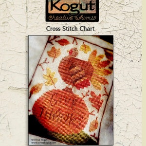Autumn | Christmas | Primitive | Cross Stitch Chart | Needlework | DIY | Crafts | Give Thanks Turkey | XS337