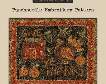 Punchneedle | Teresa Kogut | Pattern | Needlwork | DIY | Crafts | Give Ye Thanks | PN125