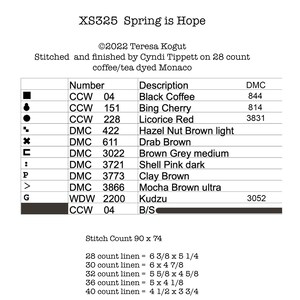 XS325 Spring is Hope Cross Stitch Chart Needlework DIY Crafts image 2