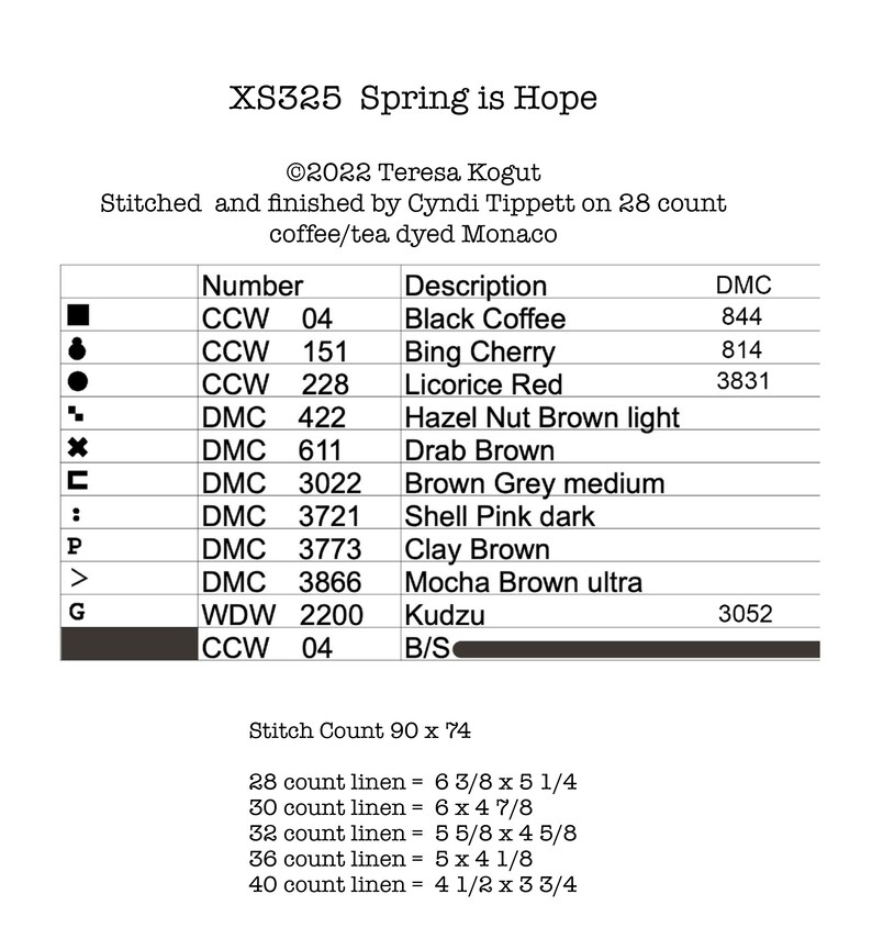 XS325 Spring is Hope Cross Stitch Chart Needlework DIY Crafts image 2