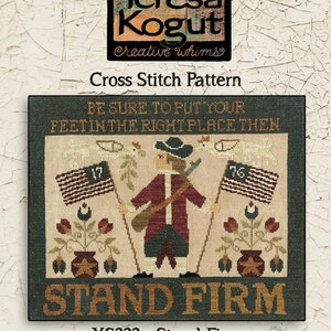 Americana | Primitive | Cross Stitch Chart | Needlework | DIY | Crafts | Stand Firm | XS333