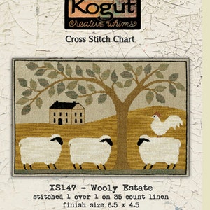 Cross Stitch Chart | Needlework | DIY | Crafts | Primitive | Wooly Estate | XS147