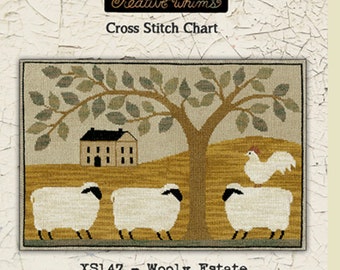 Cross Stitch Chart | Needlework | DIY | Crafts | Primitive | Wooly Estate | XS147