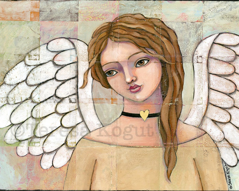 Wall Decor Angel Wall Art Ashley's Guardian 11x14 print Teresa Kogut image 1