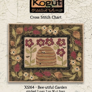 Downloadable PDF | Cross Stitch Chart |  EPattern | Needlework | DIY | Crafts | Primitive | Beeutiful Garden | XS164