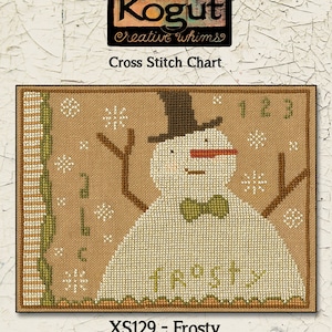 Snowmen | Primitive | Cross Stitch Chart | Needlework | DIY | Crafts | Frosty | XS129