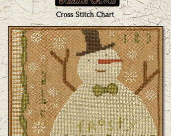 Snowmen | Primitive | Cross Stitch Chart | Downloadable PDF | EPattern | Needlework | DIY | Crafts | Frosty | XS129