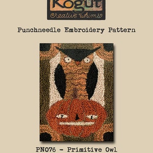 Punchneedle | Pattern | Needlwork | DIY | Crafts | Primitive Owl | PN076