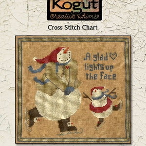 Cross Stitch Chart | Downloadable PDF | EPattern | Needlework | DIY | Crafts | Primitive | A Glad Heart | XS339