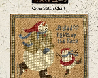 Cross Stitch Chart | Needlework | DIY | Crafts | Primitive | A Glad Heart | XS339