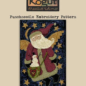 Punchneedle | Teresa Kogut | Pattern | Needlework | DIY | Crafts | Santa Angel | PN177