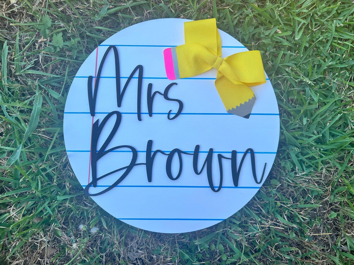 Teacher Notebook Classroom Name Sign Personalized Teacher Gifts - Etsy