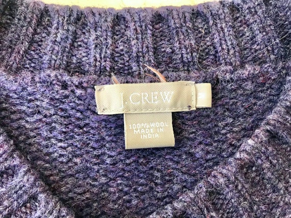 1990s J Crew v-neck oversize purple pullover wool… - image 6