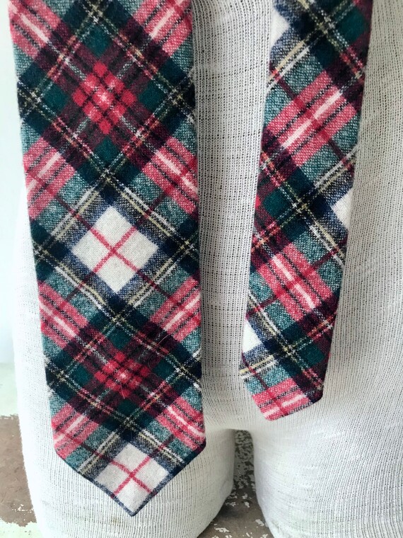 1980s Pendleton festive plaid dad wool necktie - image 2
