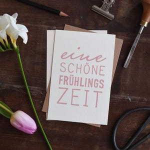 Linoldruck Grußkarten 3er Set "Frühlingszeit"