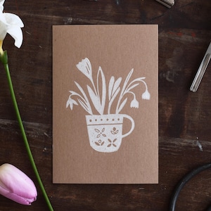 Linoldruck Grußkarte "Tasse"