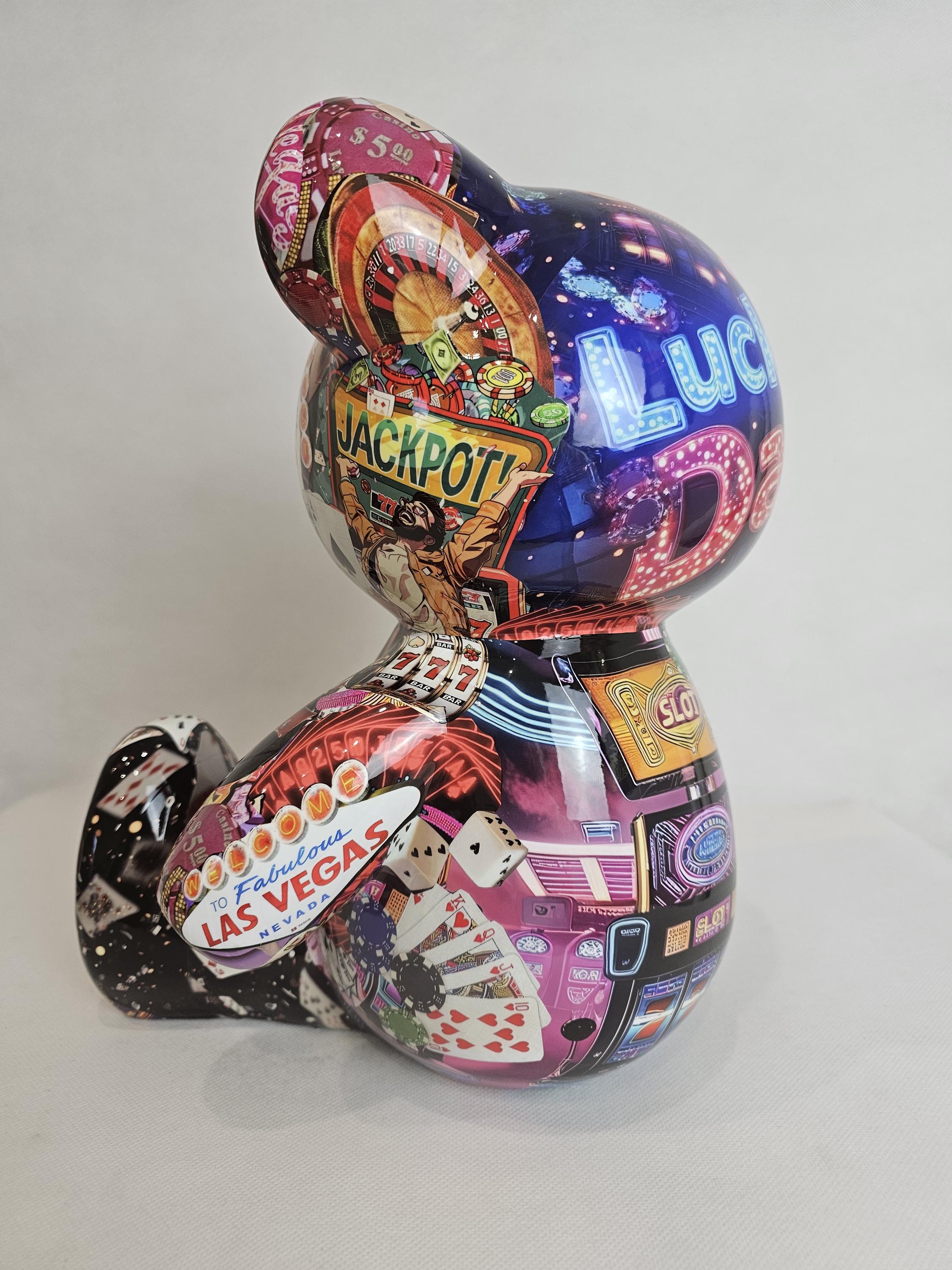Artbrut by Ann - Jackpot Bear | Pop Art Resin Sculpture | Casino