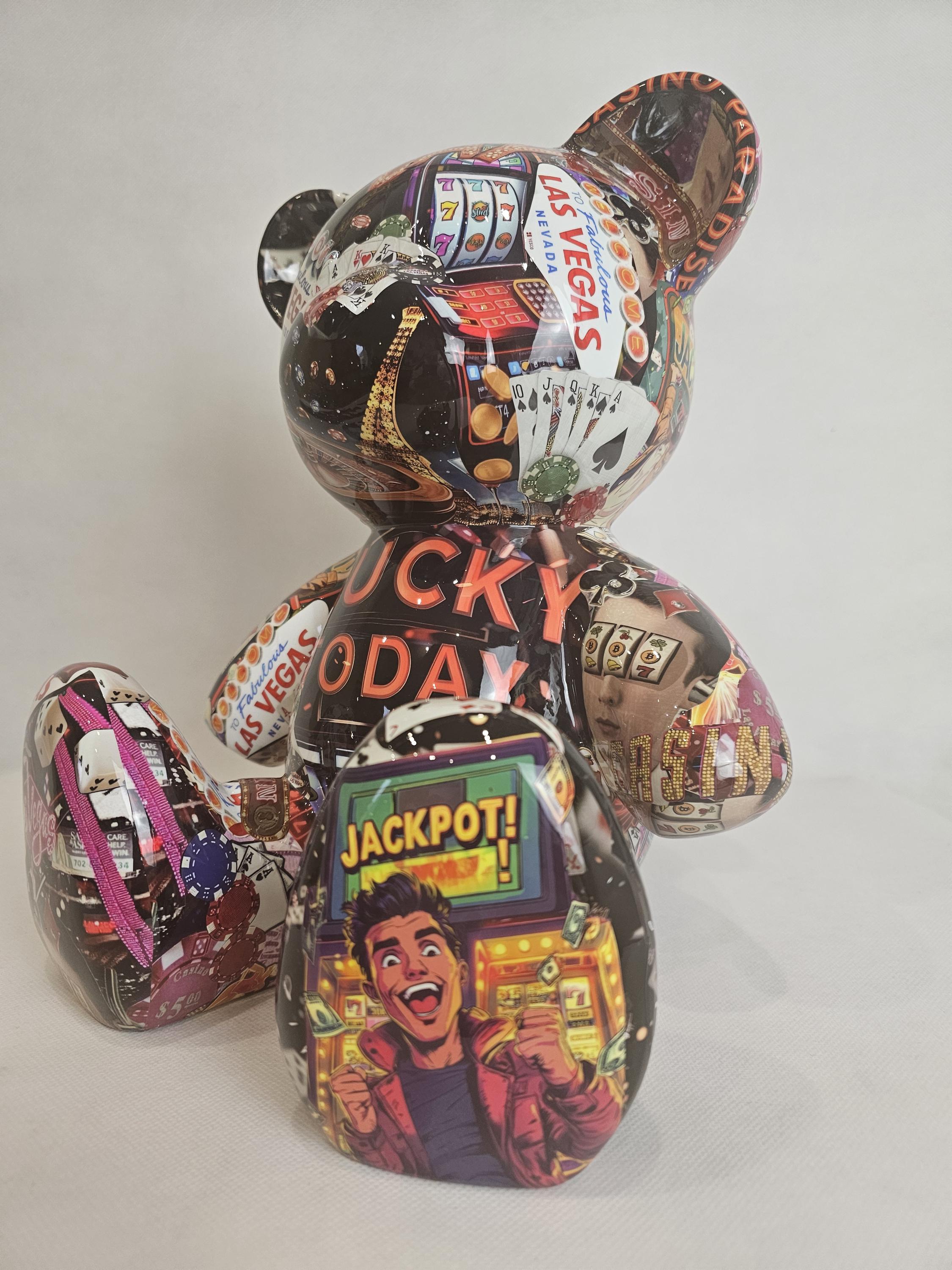 Artbrut by Ann - Jackpot Bear | Pop Art Resin Sculpture | Casino