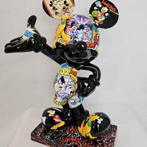 ArtBrut de Ann - Escultura de resina de cómics de Mickey Mouse, edición limitada, decoración de escultura de arte pop, ratón divertido, obsequio único, tienda de regalos.