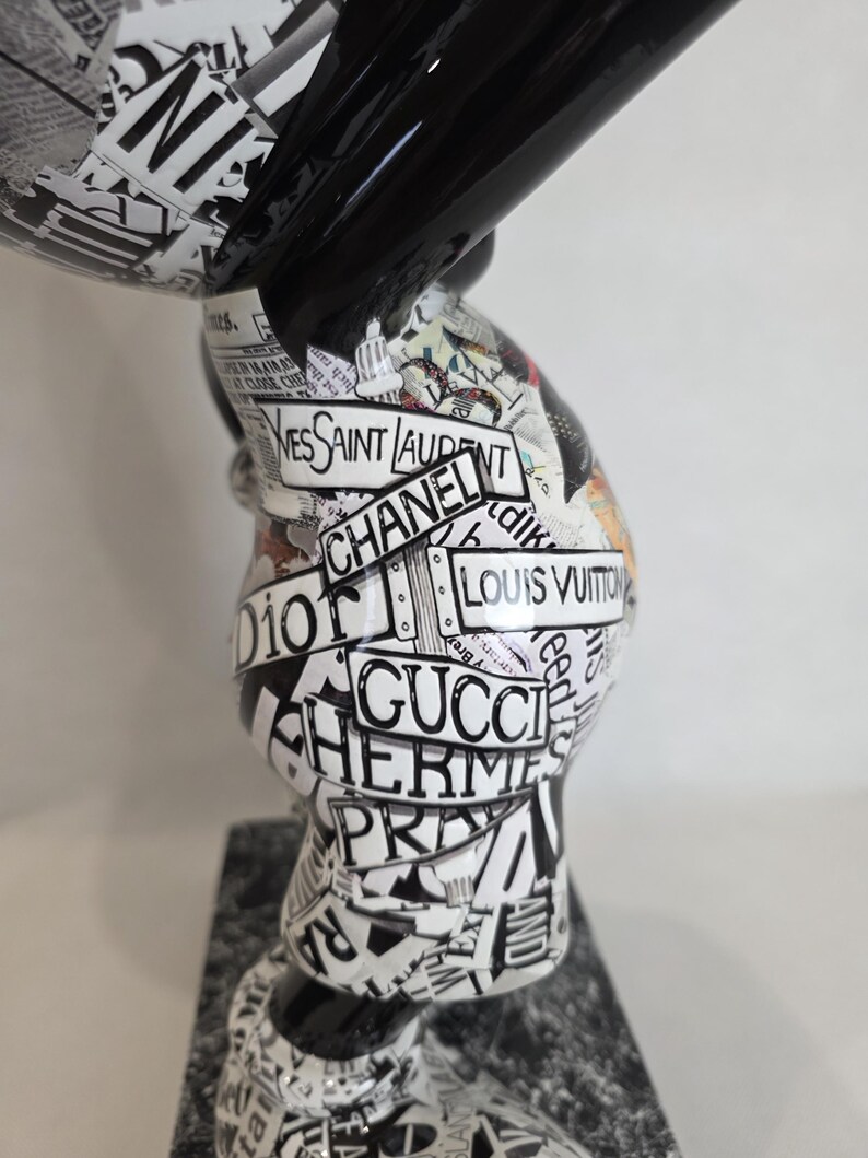 ArtBrut By Ann - Escultura pop art do Mickey Mouse em preto e branco, edição limitada, estatueta de luxo do Mickey, esculturas exclusivas feitas à mão, loja de presentes. imagem 10