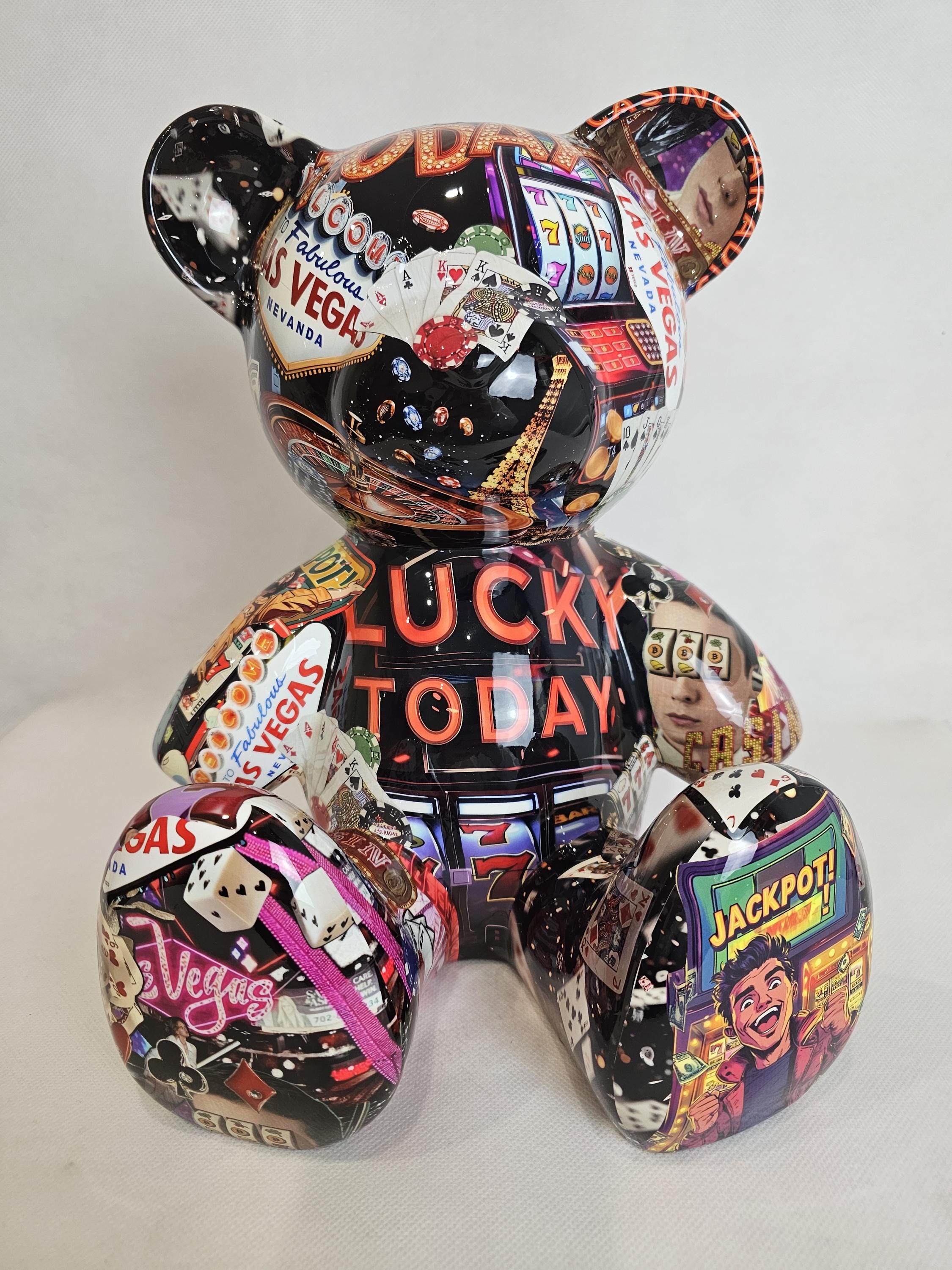Artbrut by Ann - Jackpot Bear | Pop Art Resin Sculpture | Casino
