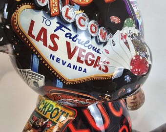 Artbrut by Ann - Jackpot Bear | Pop Art Resin Sculpture | Casino