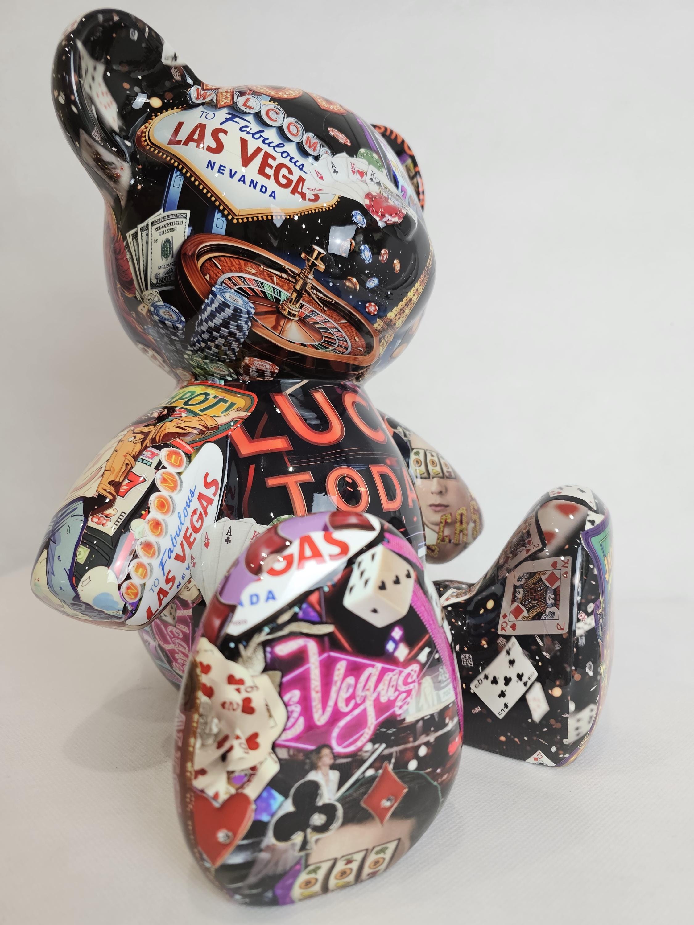 Artbrut by Ann - Jackpot Bear | Pop Art Resin Sculpture | Casino
