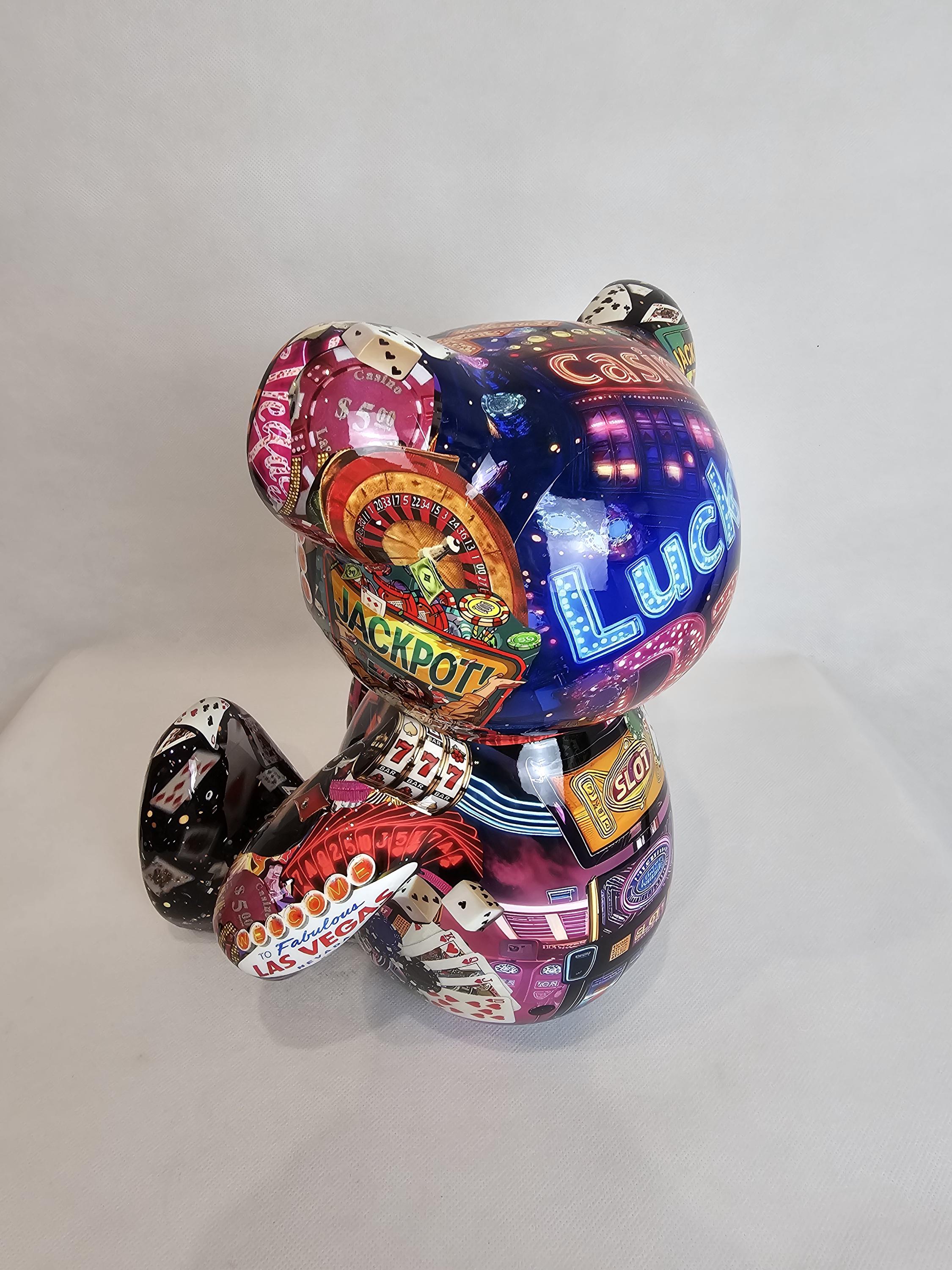 Artbrut by Ann - Jackpot Bear | Pop Art Resin Sculpture | Casino