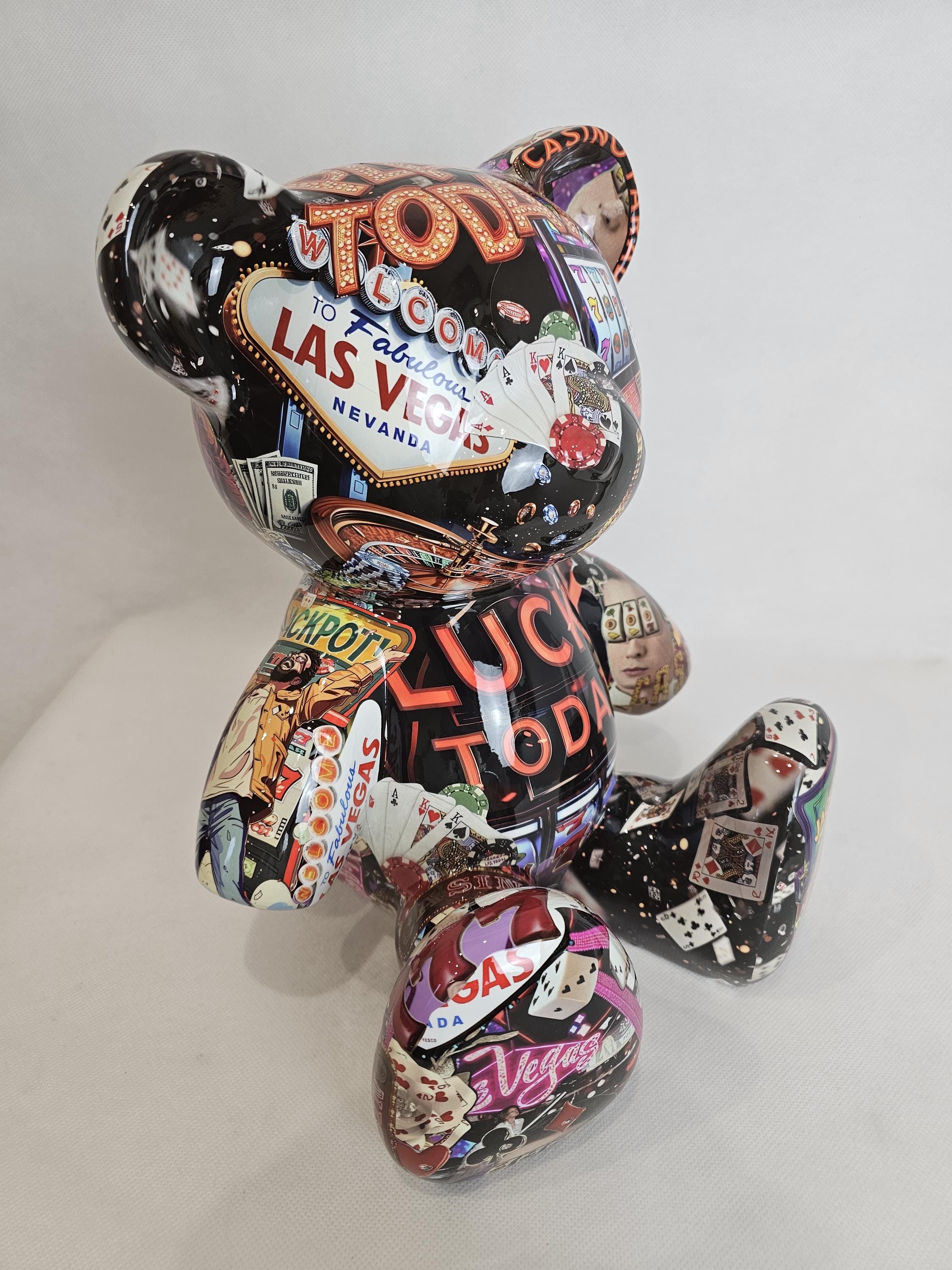 Artbrut by Ann - Jackpot Bear | Pop Art Resin Sculpture | Casino
