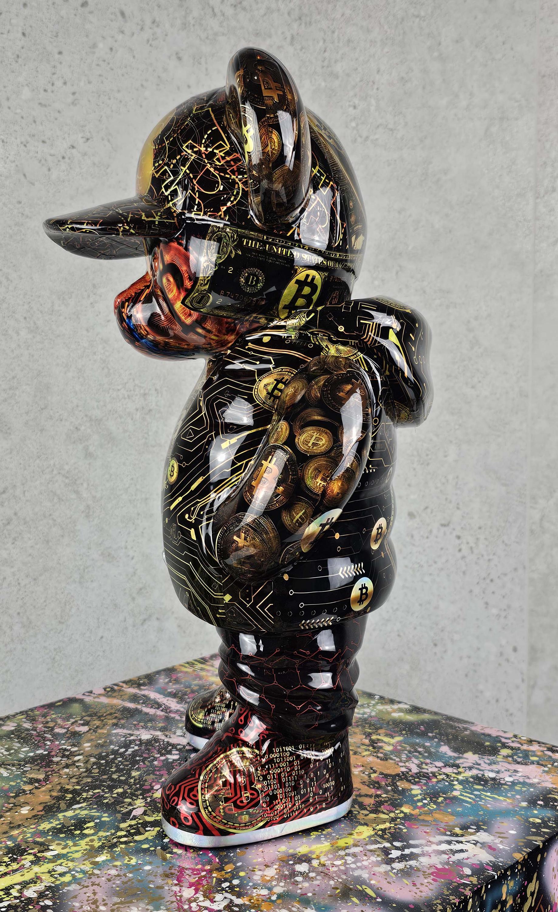 Angrybear X Bitcoin Pop Art Sculpture – a Unique Teddy Bear Gift