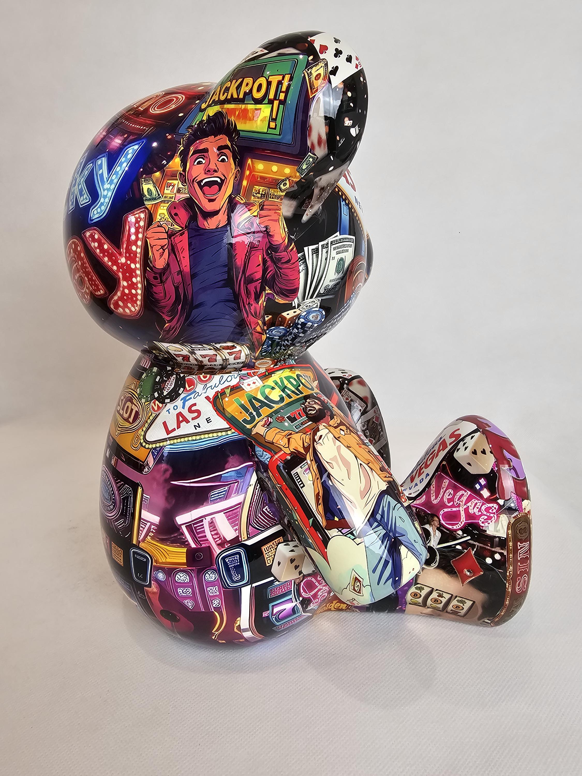 Artbrut by Ann - Jackpot Bear | Pop Art Resin Sculpture | Casino