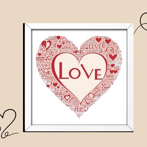 Poster regalo romantico per il partner con scritta - AMORE - Poster regalo di San Valentino per lei/lui, regalo di nozze