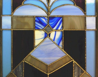 12&quot; X 12&quot; Stained Glass &quot;Designed In Deco&quot; Pattern PDF B&W Digital Download