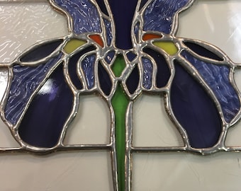 12" X 12" Stained Glass "Iris" Pattern PDF B&W Digital Download