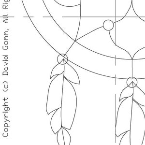 12 Round Stained Glass Dream Catcher Pattern PDF B&W Digital Download image 3