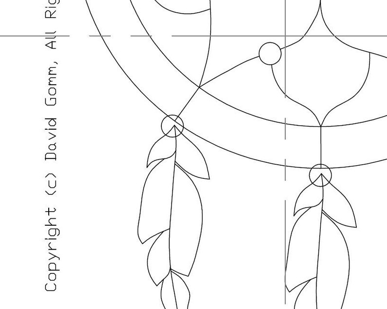 12 Round Stained Glass Dream Catcher Pattern PDF B&W Digital Download image 3