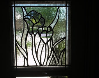 March 10-7/8&quot; X 12-5/8&quot; Stained Glass Seasonal-Calendar Pattern PDF B&W Digital Download