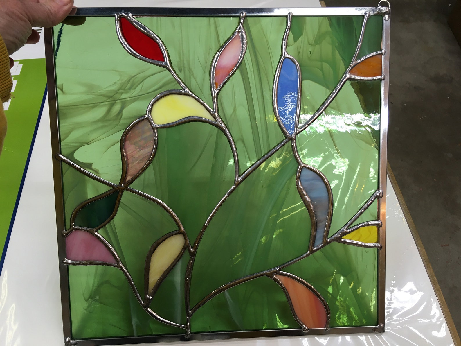 12 X 12 Stained Glass garden Square Etsy