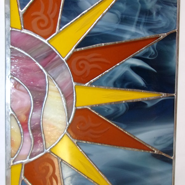 Stained Glass 12" X 18" "Native Sun" Pattern PDF B&W Digital Download
