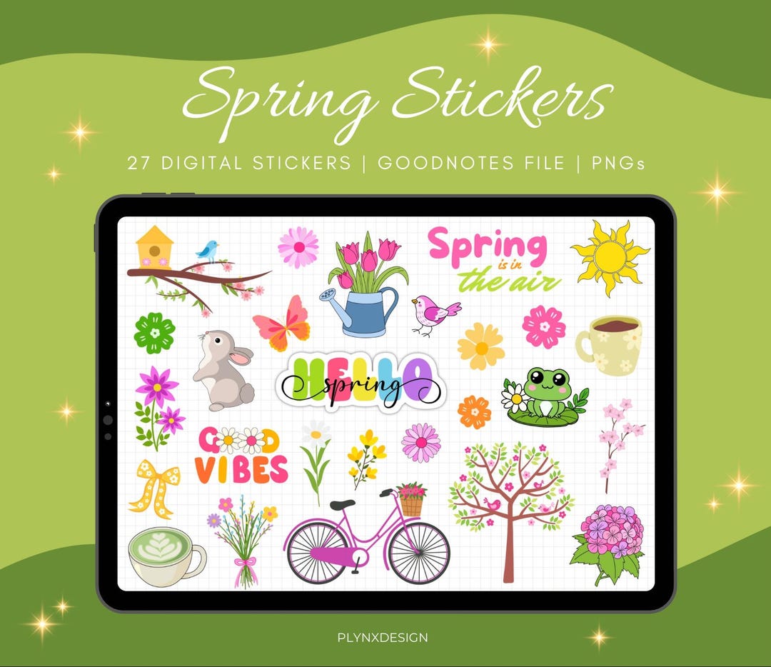 Spring Digital Stickers, Spring Stickers, Flowers Digital Stickers ...