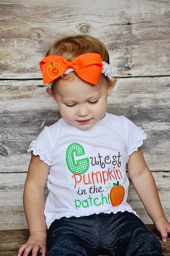Items similar to Girls Cutest Pumpkin in the Patch Shirt, Cutest ...