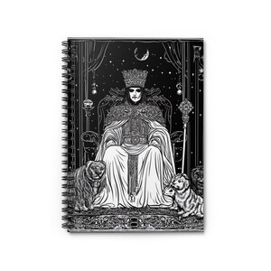 Cuaderno de espiral con temática del Tarot del Emperador - Línea rayada